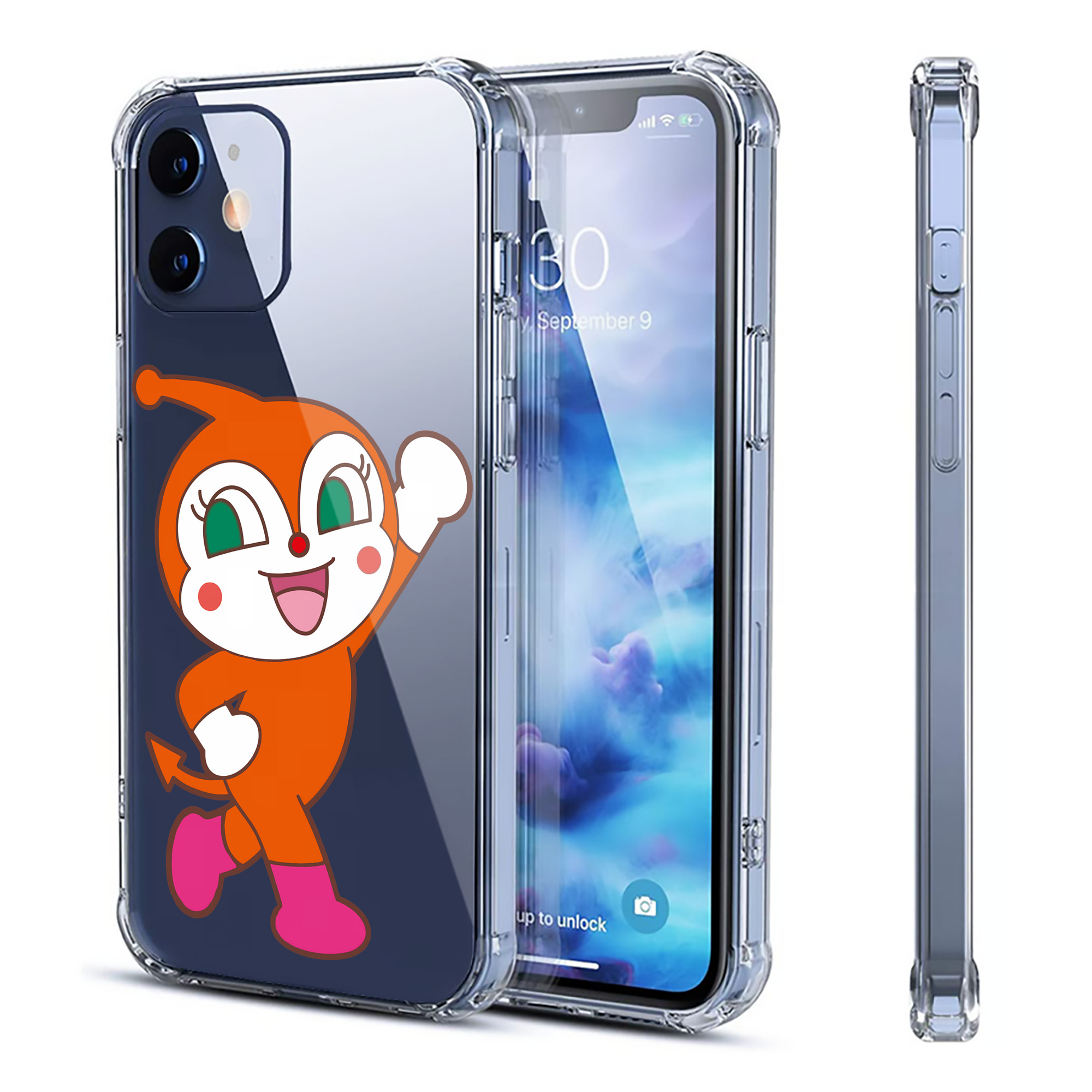 （画像用） アンパンマン Anpanman 【iPhone 12シリーズ対応】透明スマホケース（クリアソフトケース）
